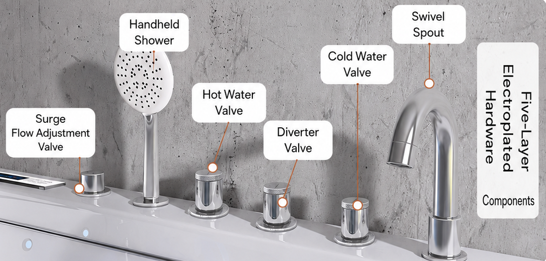 AquaVista™ Luxury Glass Whirlpool Bathtub