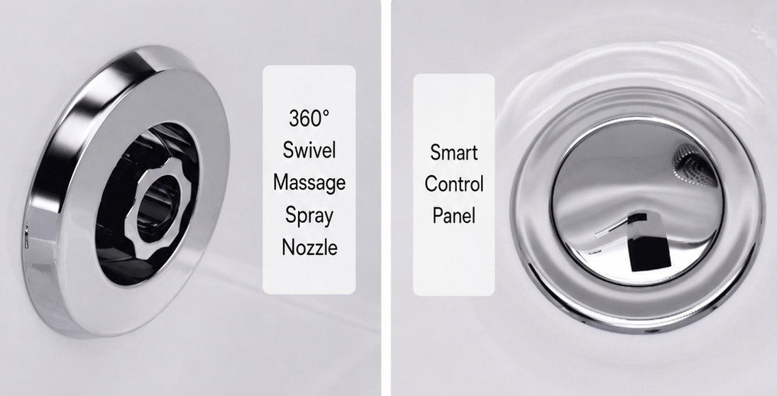 AquaVista™ Luxury Glass Whirlpool Bathtub