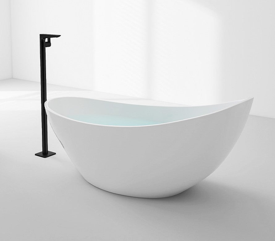 73" Crescent Shaped Acrylic Freestanding Bathtub