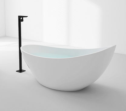 73" Crescent Shaped Acrylic Freestanding Bathtub