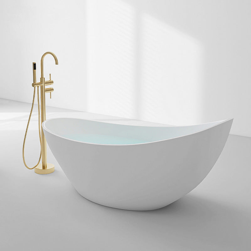 73" Crescent Shaped Acrylic Freestanding Bathtub