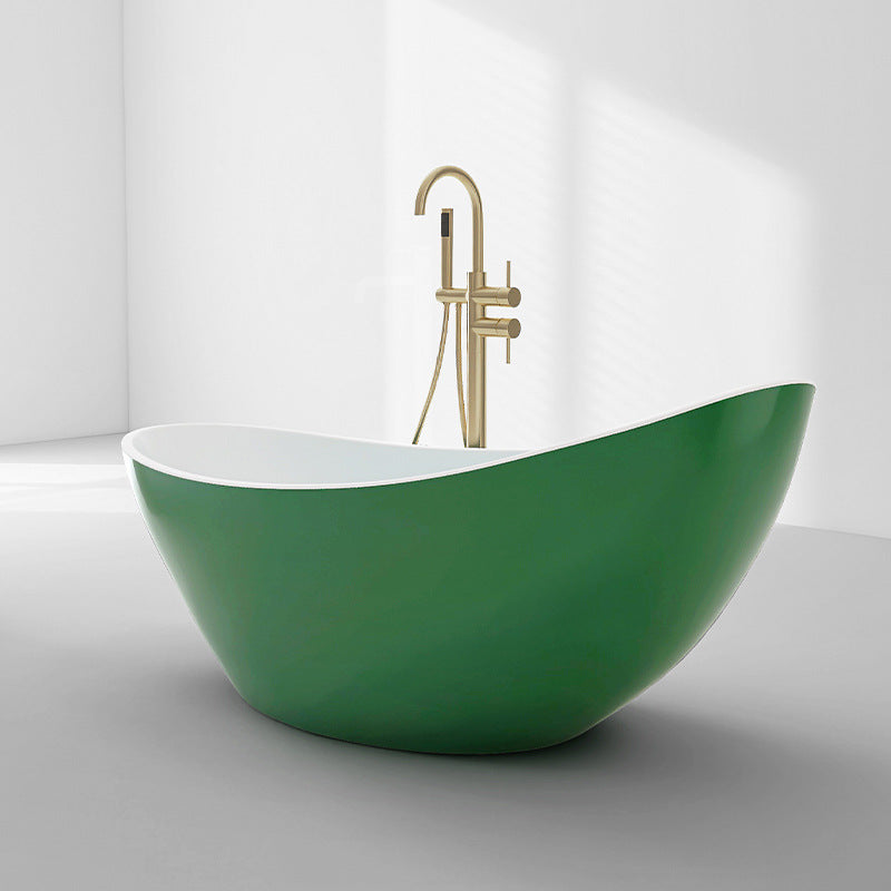 73" Crescent Shaped Acrylic Freestanding Bathtub