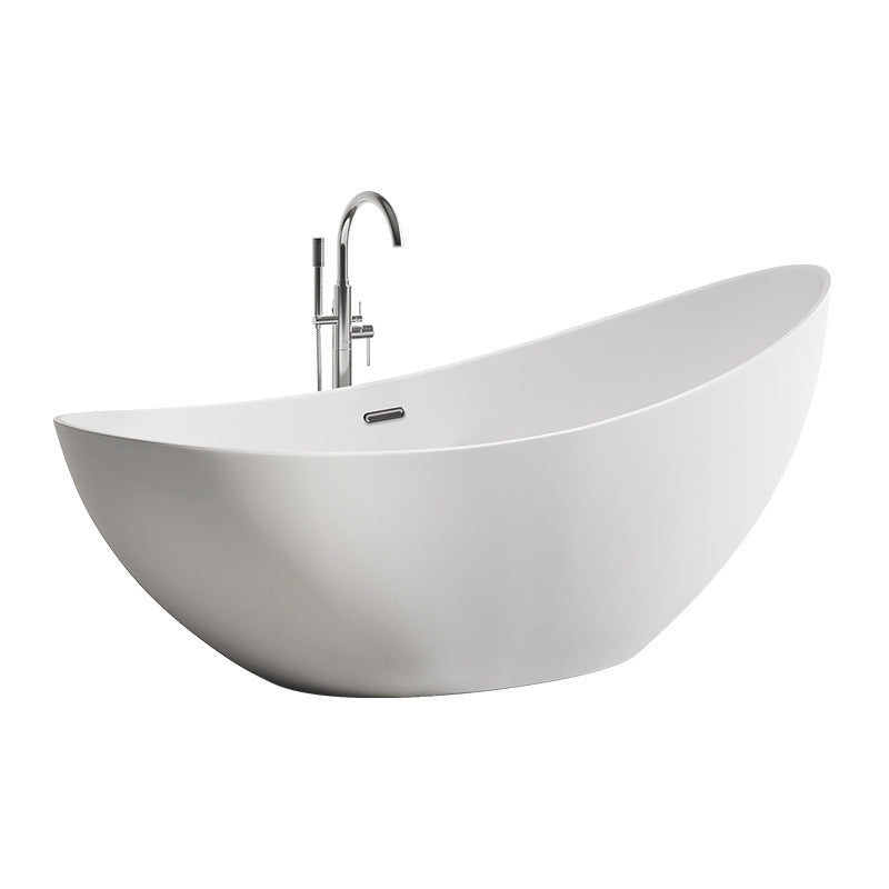 73" Crescent Shaped Acrylic Freestanding Bathtub